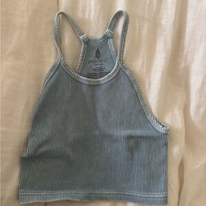 Free People Light Blue Ribbed Camisole
